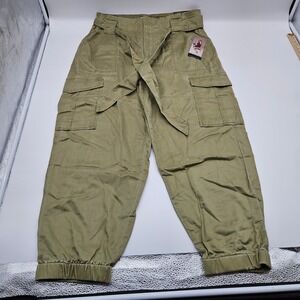 Sofia Jeans by Sofia Vergara Womens Cargo Jogger Pants Olive Green High Rise 14